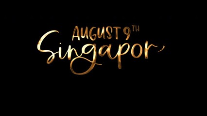 Animated Singapore  national day on black background. Suitable for luxury branding, upscale marketing materials, elegant design projects. Rich and sophisticated.