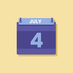 Calendar date month icon flat july vector