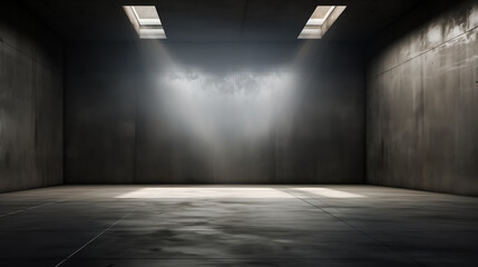 Light shines into the empty room