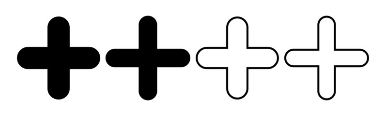 Fototapeta premium Plus Icon set. Add plus icon