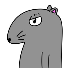 cute rat cartoon on white background