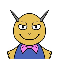 cute monster cartoon on white background