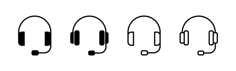 Headphone icon set. Headvector icon symbols