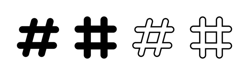 Hashtag icon set. hashtag symbol