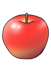 りんごのイラスト（主線あり）