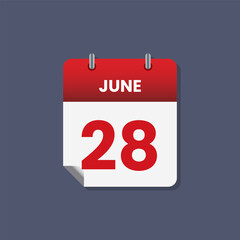 Calendar date month icon flat june vector