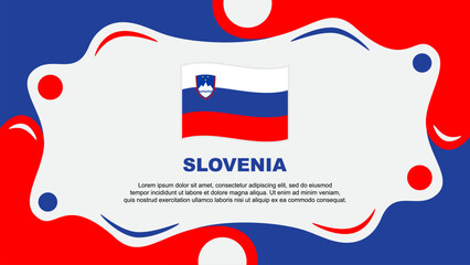 Slovenia Flag Abstract Background Flat Design Template. Slovenia Independence Day Banner Wallpaper Vector Illustration. Slovenia Template