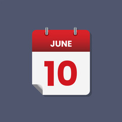 Calendar date month icon flat june vector