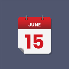 Calendar date month icon flat june vector