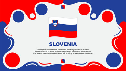 Slovenia Flag Abstract Background Flat Design Template. Slovenia Independence Day Banner Wallpaper Vector Illustration. Slovenia
