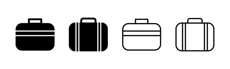 Briefcase icon set. suitcase icon. luggage symbol.