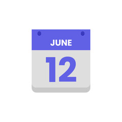 Calendar date month icon flat june vector