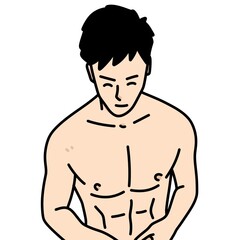 Fototapeta premium cute man cartoon on white background