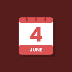 Calendar date month icon flat june vector