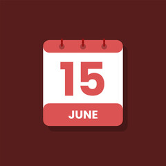 Calendar date month icon flat june vector