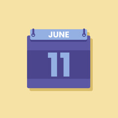 Calendar date month icon flat june vector