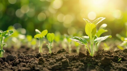 Abundant crop yield in field, green and thriving, advanced farming techniques, agricultural success, healthy plants, fertile land 