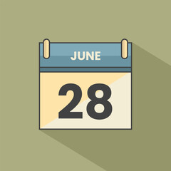 Calendar date month icon flat june vector