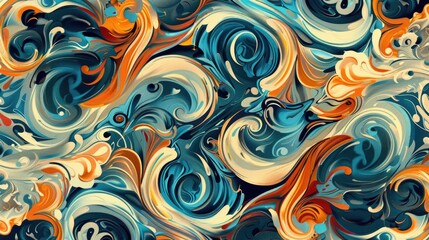 Obraz premium Abstract swirling repeating pattern perfect for carpets wallpapers fabrics or any creative application available in high resolution and vibrant colors
