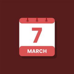 Calendar date month icon flat march vector
