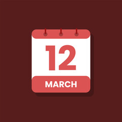 Calendar date month icon flat march vector