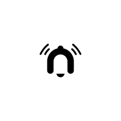 abstract N logo, bell-shaped n for notification symbol