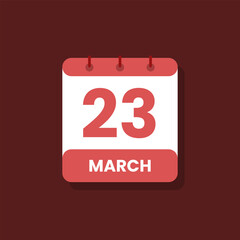Calendar date month icon flat march vector