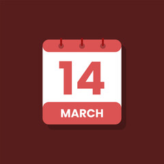 Calendar date month icon flat march vector