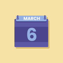 Calendar date month icon flat march vector