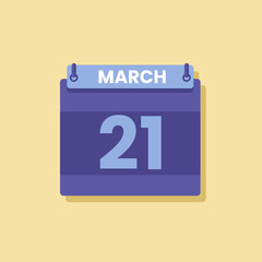 Calendar date month icon flat march vector