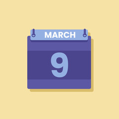 Calendar date month icon flat march vector