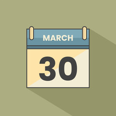 Calendar date month icon flat march vector