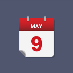 Calendar date month icon flat may vector