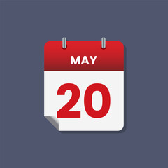 Calendar date month icon flat may vector