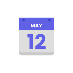 Calendar date month icon flat may vector