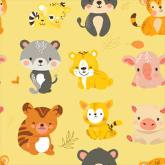Fototapeta premium seamless pattern with animals