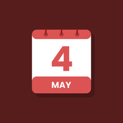 Calendar date month icon flat may vector