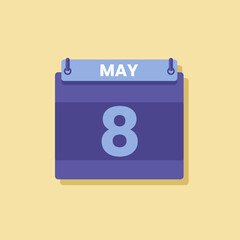 Calendar date month icon flat may vector