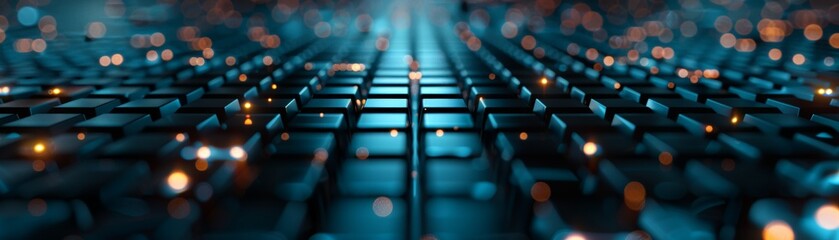 Obraz premium Macro shot of a distributed ledger icon with data blocks