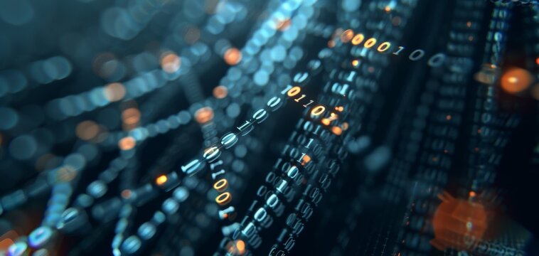 Macro shot of a hashing algorithm in action minimalistic design, isolated on a dark background, ideal for blockchain and encryption visuals 