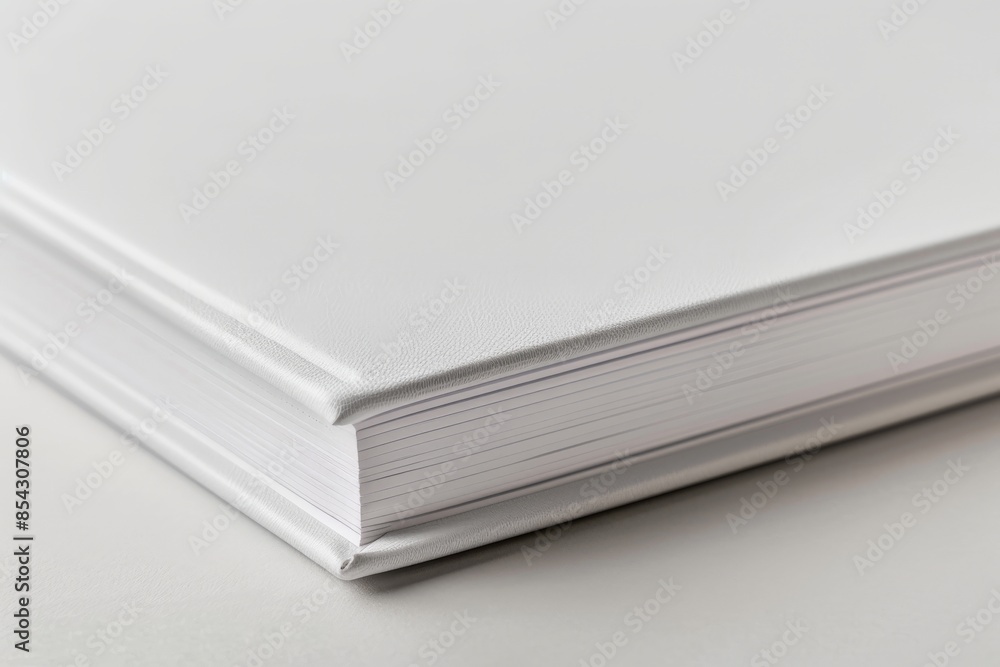 Poster Macro shot of a simple white notebook with a soft cover