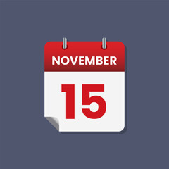 Calendar date month icon flat november vector