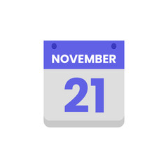 Calendar date month icon flat november vector