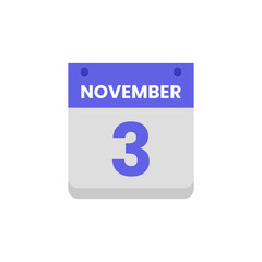 Calendar date month icon flat november vector