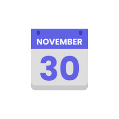 Calendar date month icon flat november vector