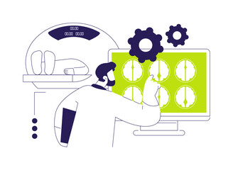 CT scan results abstract concept vector illustration.