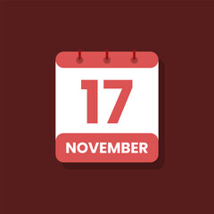 Calendar date month icon flat november vector