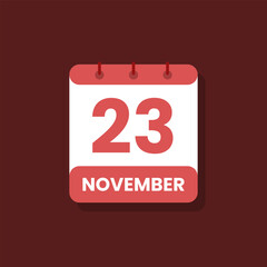 Calendar date month icon flat november vector