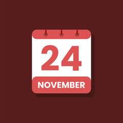 Calendar date month icon flat november vector