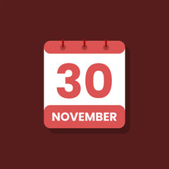 Calendar date month icon flat november vector